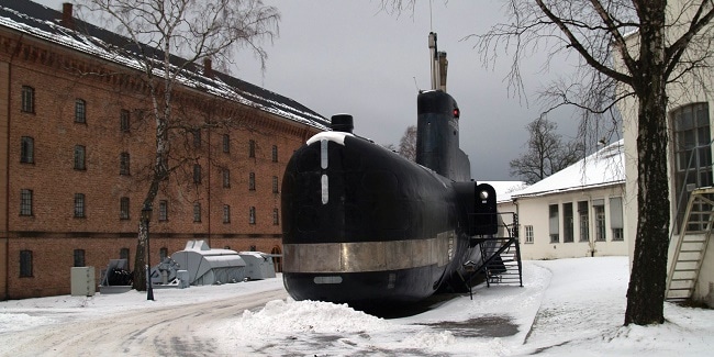 הצוללת בתצוגה של המוזיאון הפתוח Karljohansvern